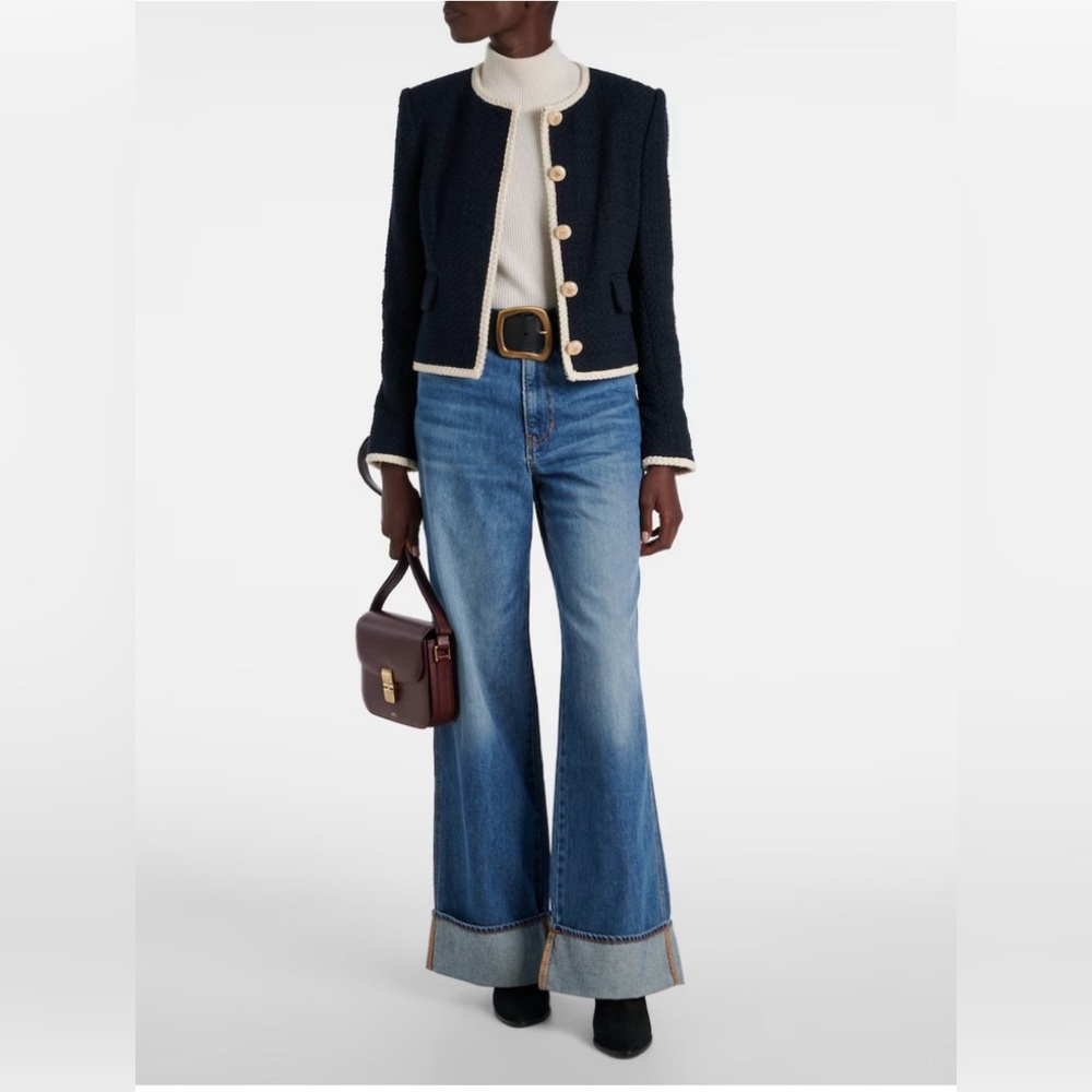 Veronica Beard high-rise wide leg jeans in Rebel stone - Picture 1 of 10